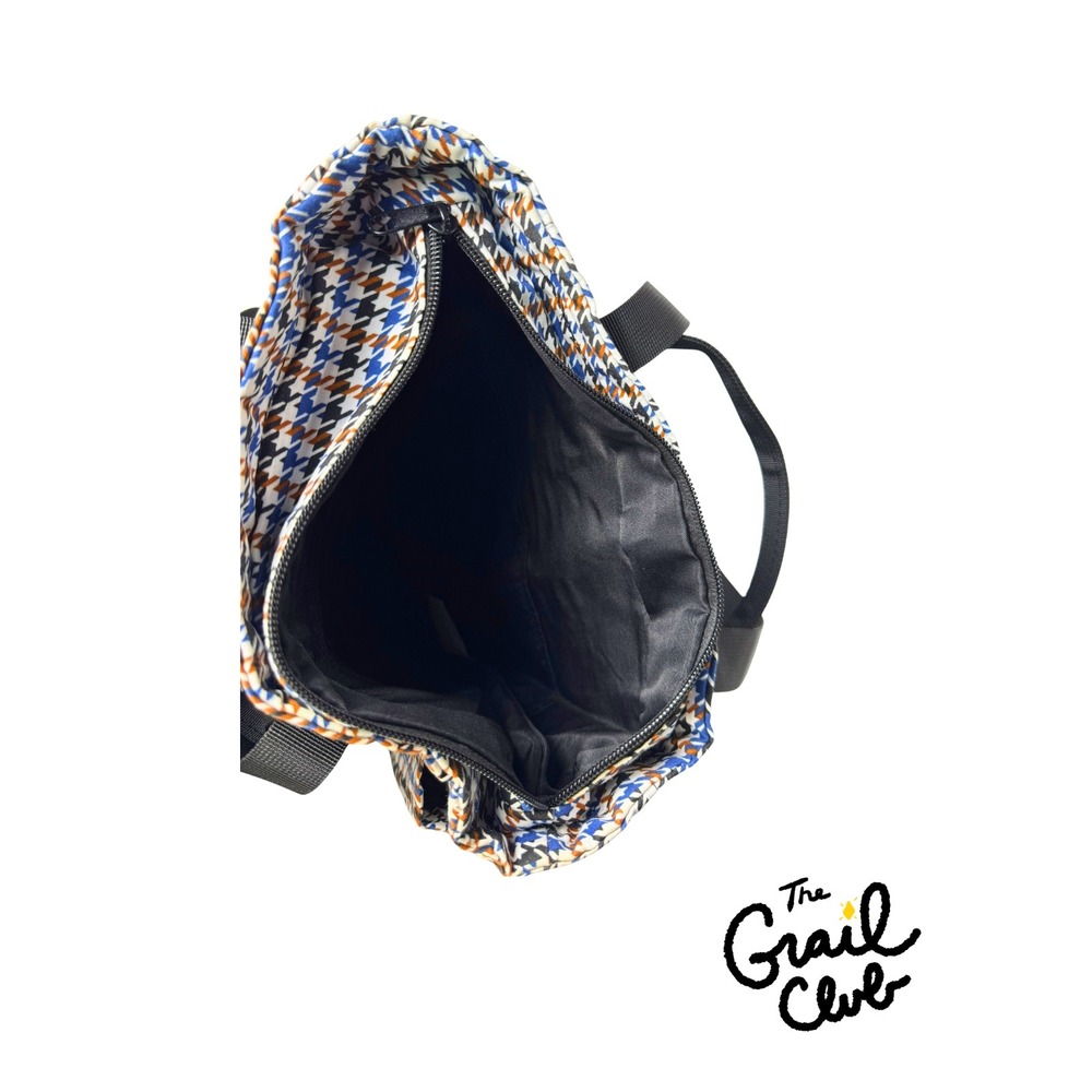 Houndstooth Patterned Backpack Multi Color Zipper… - image 3